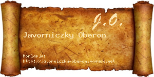 Javorniczky Oberon névjegykártya